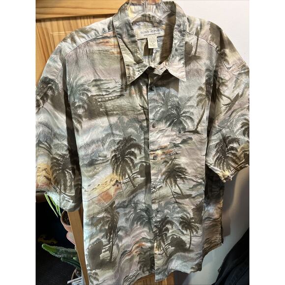 Island Republic Shirt Button Up Men’s XL Cotton Floral Palm Tree Print Hawaiian - Picture 10 of 10